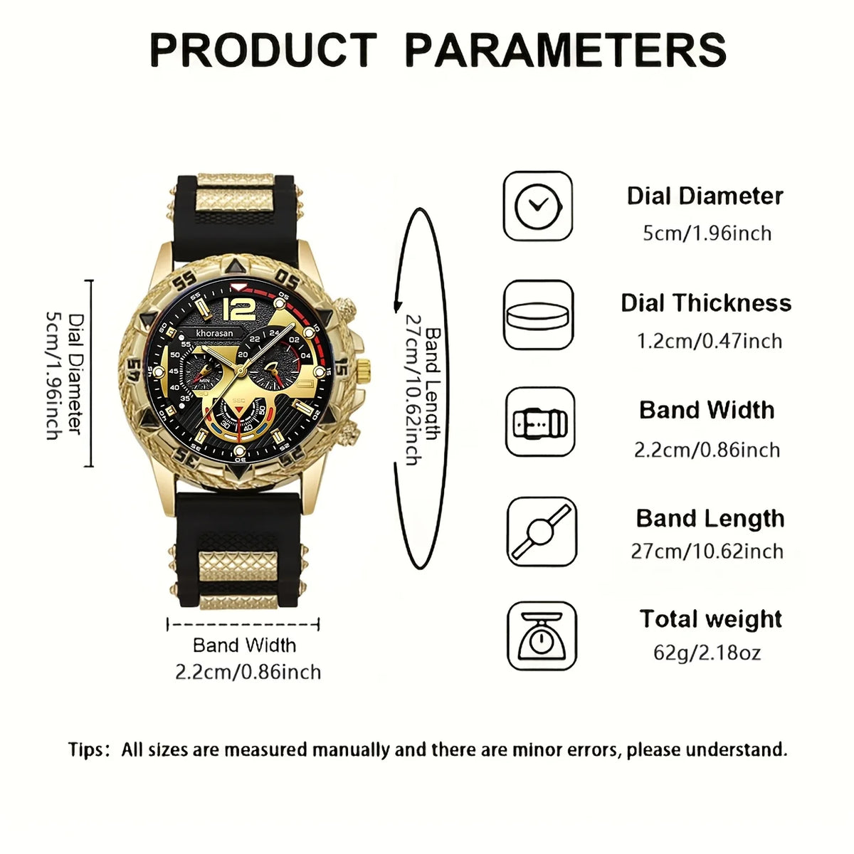 LEONIS 🦁 Set Homme 3 Pièces · Montre + Bracelet + Chaîne Lion - CI