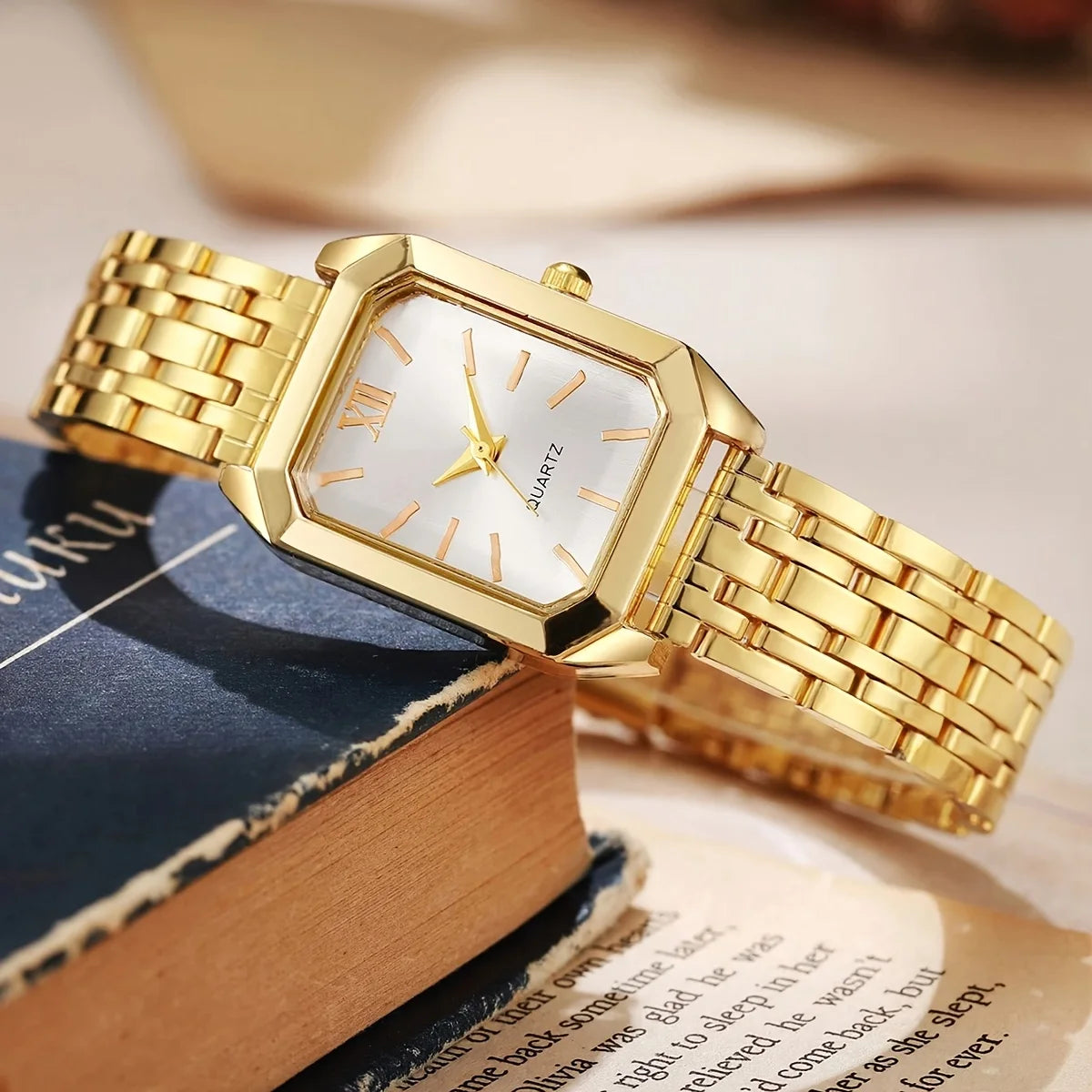 Ensemble Serena™ Élégance Dorée – Montre & Bijoux pour Femme - CI