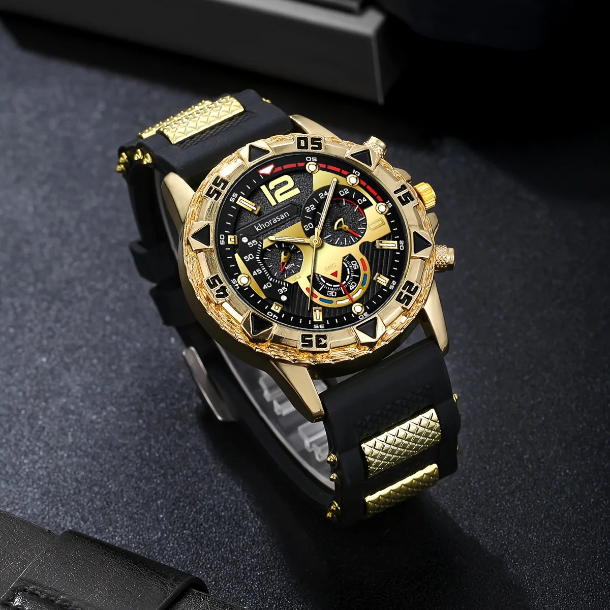 LEONIS 🦁 Set Homme 3 Pièces · Montre + Bracelet + Chaîne Lion - CI