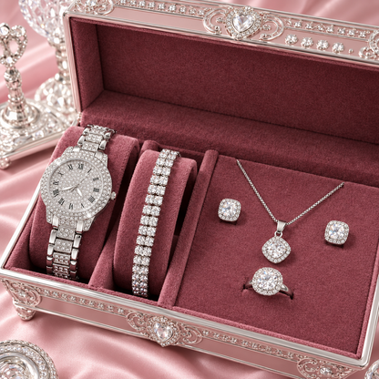 Ensemble Montre Quartz Luxe et Bijoux - GA