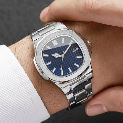 SPARTA ⚔️ Set Homme 4 Pièces · Montre Cadran Bleu + Gourmette, Pendentif & Bague - CI