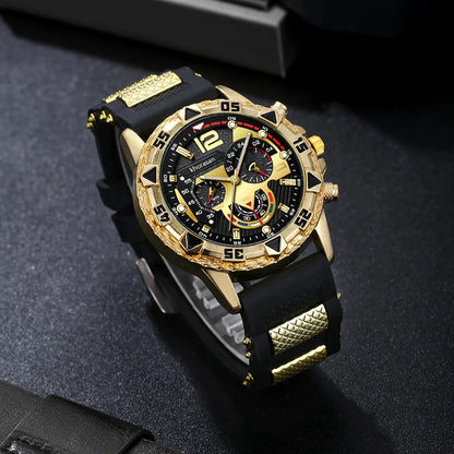 LEONIS 🦁 Set Homme 3 Pièces · Montre + Bracelet + Chaîne Lion - CI