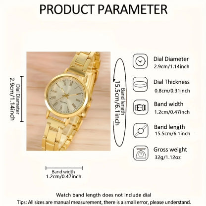 Set Royale Élégance Diamantino – Montre Dorée & Bracelets Luxueux - CI