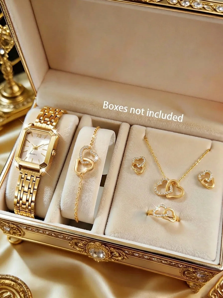 Ensemble Serena™ Élégance Dorée – Montre & Bijoux pour Femme - CI