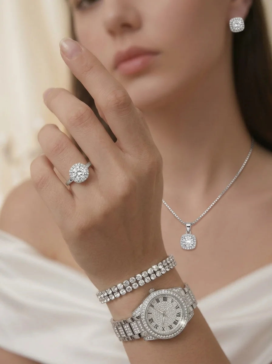 Ensemble Montre Quartz Luxe et Bijoux - GA