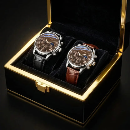 Ensemble de deux Montres Geneva Homme – Luxe et Élégance - BF
