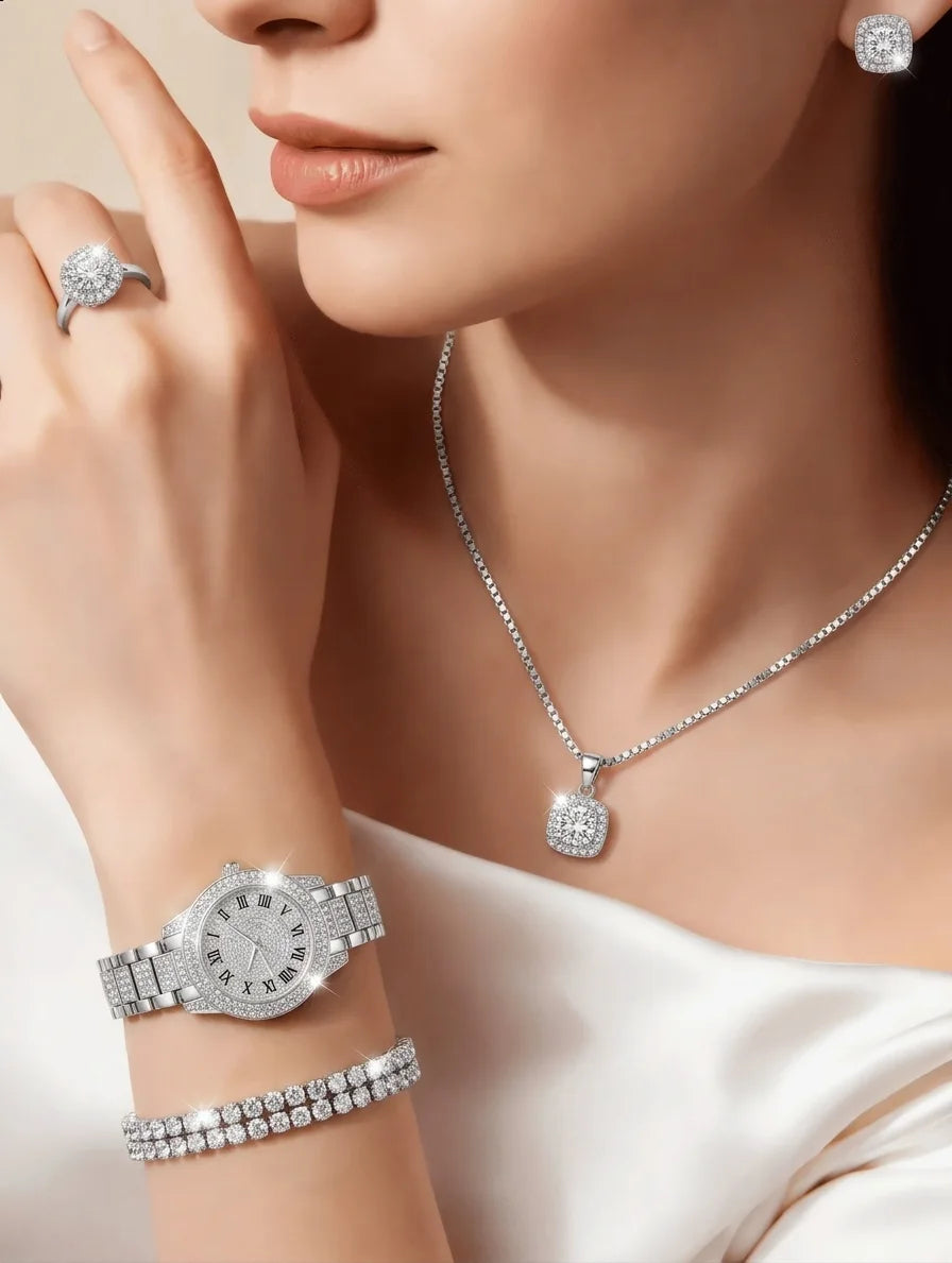 Ensemble Montre Quartz Luxe et Bijoux - GA