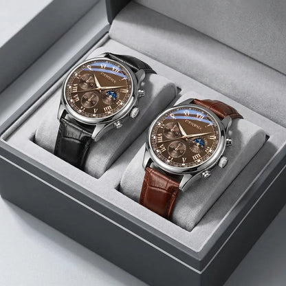 Ensemble de deux Montres Geneva Homme – Luxe et Élégance - BF