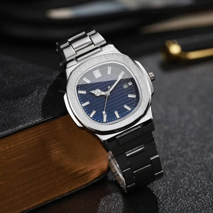 SPARTA ⚔️ Set Homme 4 Pièces · Montre Cadran Bleu + Gourmette, Pendentif & Bague - CI