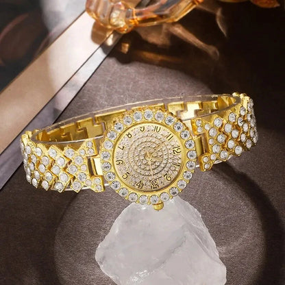 Luxoria™ – Ensemble Montre & Bijoux Dorés Éclat Royal - CI