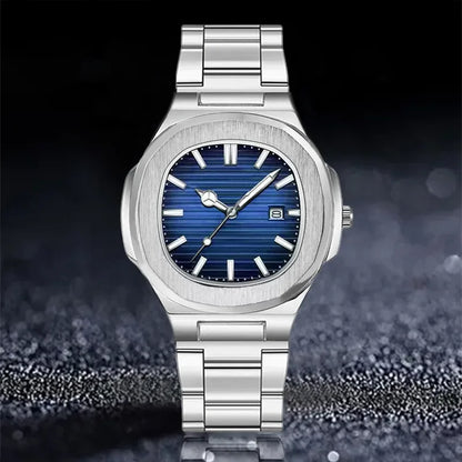 SPARTA ⚔️ Set Homme 4 Pièces · Montre Cadran Bleu + Gourmette, Pendentif & Bague - CI